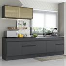 Armário De Cozinha Compacta Com Rodapé Preto