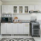 Armário de Cozinha Compacta de Aço Completa Diamante 12 Portas 1 Gaveta Branco 818489 - Pnr Móveis