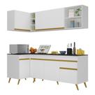 Armário De Cozinha Compacta De Canto Veneza Multimóveis V2058 Branco/dourado Branco/dourado Armário De Cozinha Compacta De Canto Veneza Multimóveis V2058 Branco/dourado Branco/dourado