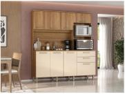 Armário de Cozinha Compacta Luciane Luna 8 Portas 2 Gavetas com Torre Quente - Opcional para Pia