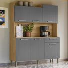 Armário de Cozinha Compacta MDF 6 Portas 1 Gaveta Berlin Plus