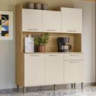 Armário de Cozinha Compacta MDF 6 Portas 1 Gaveta Gênova Plus Armário de Cozinha Compacta MDF 6 Portas 1 Gaveta Gênova Plus