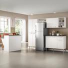 Armário De Cozinha Compacta Modulada Com Mesa/bancada Multimóveis Mp2255 Branco Armário De Cozinha Compacta Modulada Com Mesa/bancada Multimóveis Mp2255 Branco