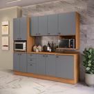 Armário De Cozinha Compacta Nicho Micro-onda 250cm Canela/cinza Sagrado Pixel Kappesberg
