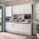 Armário De Cozinha Compacta Nicho Micro-ondas 100% Mdf 250cm Branco Celeste Kappesberg Armário De Cozinha Compacta Nicho Micro-ondas 100% Mdf 250cm Branco Celeste Kappesberg