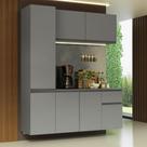 Armário de Cozinha Compacta Suspenso 160cm Cinza Nice Madesa 02