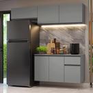 Armário de Cozinha Compacta Suspenso 200cm Cinza Nice Madesa 04XA