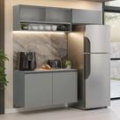 Armário de Cozinha Compacta Suspenso 200cm Cinza Nice Madesa XA07