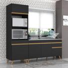 Armário de Cozinha Compacta Veneza GB Multimóveis MP2078 Preta