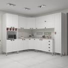 Armário de Cozinha Completa 10 Peças com Tampos e Espaço para Micro-ondas Cristal Luciane Móveis
