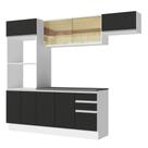 Armário De Cozinha Completa 100% Mdf 250cm 04 Branco/preto