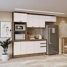 Armário De Cozinha Completa 100% Mdf 270cm Nogueira/branco Celeste Kappesberg
