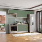Armário De Cozinha Completa 100% Mdf 280cm Branco/verde Celeste Kappesberg Armário De Cozinha Completa 100% Mdf 280cm Branco/verde Celeste Kappesberg