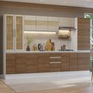Armário de Cozinha Completa 100% MDF 290 cm Branco/Rustic/Crema Smart Madesa 01