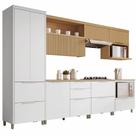 Armário De Cozinha Completa 100% Mdf 7 Portas 7 Gavetas Mariah Nesher Madeirado / Branco