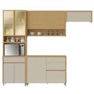 Armário De Cozinha Completa 100% Mdf 8 Portas 4 Gavetas Cléo Madeirado/off White Nesher Madeirado/off White Armário De Cozinha Completa 100% Mdf 8 Portas 4 Gavetas Cléo Madeirado/off White Nesher Madeirado/off White