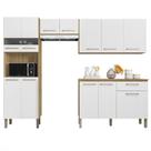 Armário de Cozinha Completa 12 Portas 1 Gaveta 4 Peças Kits Paraná Versalhes 250x193x40cm