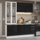 Armário De Cozinha Completa 190cm Lux Madesa Branco Preto