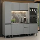 Armário De Cozinha Completa 220cm Cinza Nice Madesa 05 Cinza Armário De Cozinha Completa 220cm Cinza Nice Madesa 05 Cinza