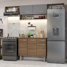 Armário de Cozinha Completa 225cm Rustic/Cinza Emilly Madesa 01XA