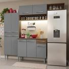 Armário de Cozinha Completa 229cm Rustic/Cinza Emilly Madesa 18XA