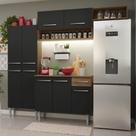 Armário de Cozinha Completa 229cm Rustic/Preto Emilly Madesa 18XA