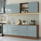 Armário de Cozinha Completa 240 cm Rustic/Cinza Lux Madesa 09