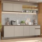 Armário De Cozinha Completa 240 Cm Suspenso Nice Madesa 05 Crema