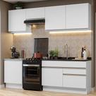 Armário de Cozinha Completa 240cm Branco Glamy Madesa 08 Armário de Cozinha Completa 240cm Branco Glamy Madesa 08