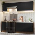 Armário de Cozinha Completa 240cm Rustic/Preto Glamy Madesa 10 Armário de Cozinha Completa 240cm Rustic/Preto Glamy Madesa 10