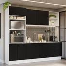 Armário De Cozinha Completa 250cm Branco/preto Agata Madesa 01 Branco/preto Armário De Cozinha Completa 250cm Branco/preto Agata Madesa 01 Branco/preto