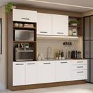 Armário de Cozinha Completa 250cm Rustic/Branco Agata Madesa 01 Armário de Cozinha Completa 250cm Rustic/Branco Agata Madesa 01