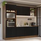Armário de Cozinha Completa 250cm Rustic/Preto Agata Madesa 01