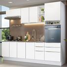 Armário de Cozinha Completa 260cm Branco Veludo Lux Madesa 08