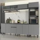 Armário De Cozinha Completa 260cm Cinza Nice 06 Cinza Armário De Cozinha Completa 260cm Cinza Nice 06 Cinza