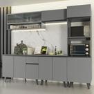 Armário de Cozinha Completa 260cm Cinza Nice Madesa 06