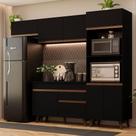 Armário de Cozinha Completa 260cm Preto Reims Madesa 08