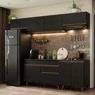 Armário de Cozinha Completa 260cm Preto Reims Madesa 10 Armário de Cozinha Completa 260cm Preto Reims Madesa 10