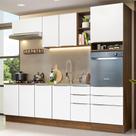 Armário de Cozinha Completa 260cm Rustic/Branco Veludo Lux Madesa 08