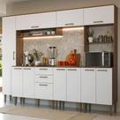 Armário de Cozinha Completa 265 cm Rustic/Branco Lille Madesa 01 Armário de Cozinha Completa 265 cm Rustic/Branco Lille Madesa 01