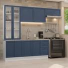 Armário de Cozinha Completa 270 cm Branco/Azul Vik Madesa 05