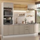 Armário de Cozinha Completa 270 cm Branco/Crema Vik Madesa 02