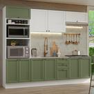 Armário de Cozinha Completa 270 cm Branco/Verde/Branco Vik Madesa 01