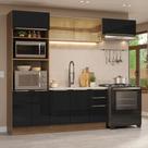 Armário de Cozinha Completa 270 cm Rustic/Preto Lux Madesa 07