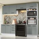 Armário de Cozinha Completa 270cm Branco/Cinza Agata Madesa 08 Armário de Cozinha Completa 270cm Branco/Cinza Agata Madesa 08