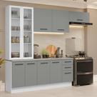 Armário De Cozinha Completa 270cm Branco/cinza Agata Madesa 11 Armário De Cozinha Completa 270cm Branco/cinza Agata Madesa 11