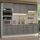 Armário De Cozinha Completa 270Cm Branco/cinza Vik Madesa 01