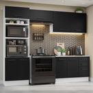 Armário De Cozinha Completa 270cm Branco/preto Agata Madesa