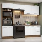 Armário de Cozinha Completa 270cm Rustic/Branco Agata Madesa 07 Armário de Cozinha Completa 270cm Rustic/Branco Agata Madesa 07