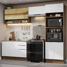 Armário de Cozinha Completa 270cm Rustic/Branco Stella Madesa 07